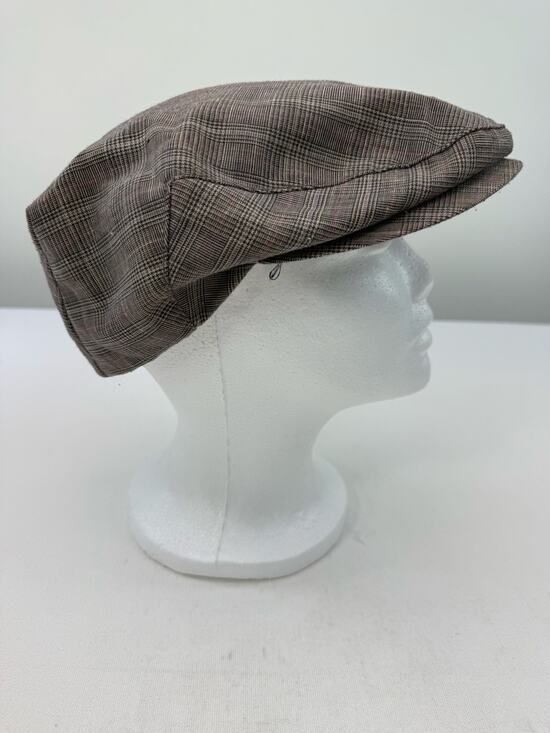 Mallory by Stetson Vintage Women’s Newsboy Hat Gray Pink Glen Plaid Union Made main image 5